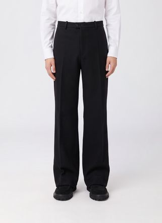 Jil Sander Straight Leg Tailored Trousers in Pure Virgin Wool