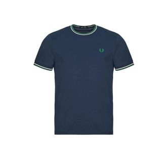 Fred Perry T-Shirts, male, Blue, Size: 2XL Cotton Jersey T-shirt Regular Fit
