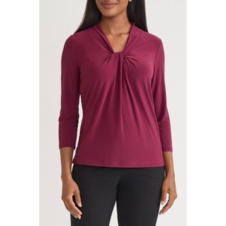 Kasper Knot Front Knit Top in Shiraz at Nordstrom, Size Large