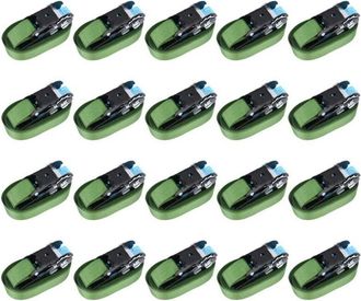 vidaXL Vidaxl - Correas De Sujeci&oacute;n De Trinquete 20 Unidades Verde 800 Dan 6 M