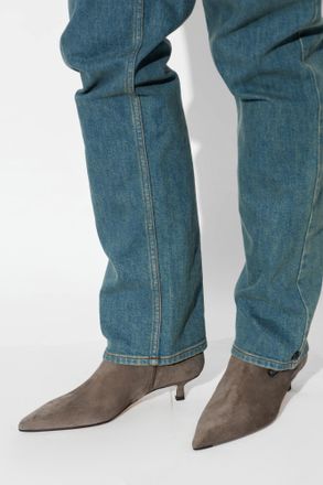 Aeyde Suede Heeled Boots Sabrina, Womens, Grey