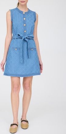 ZOE AND CLAIRE Belted Denim Jacquard Minidress at Nordstrom, Size X-Small