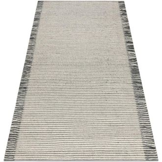 RugsX Rugsx - Alfombra De Lana Tahar 99003f Crema / Gris - Tejida A Mano L&iacute;neas, Flecos Beige 200x290 Cm