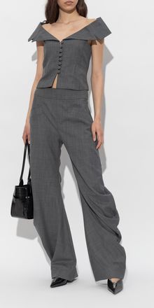 Ganni Wide-leg Trousers, Womens, Grey