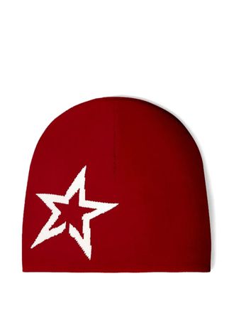 Perfect Moment star-print beanie - unisex - Merino - One Size - Red