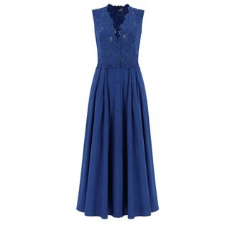 Ermanno Scervino Lace Midi Dress - female - Ermanno Scervino - Midi Dresses - Blue - L - Dresses