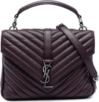 Saint Laurent Pre-owned Saint Laurent Medium Chevron Sheepskin Monogram College Satchel Ladies DJS0RDVRE3MM8NLB