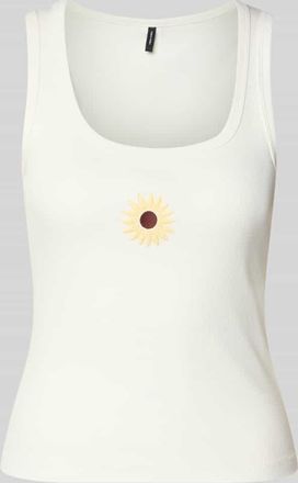 Vero Moda Slim Fit Tank Top aus Baumwoll-Mix Modell DISA in Offwhite, Gr&ouml;&szlig;e XS