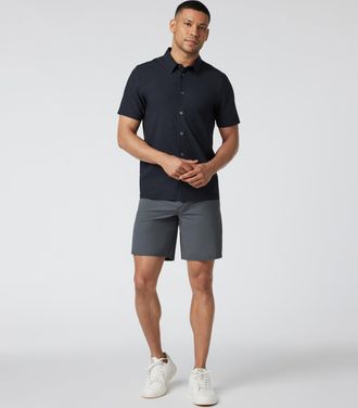 Vuori Clothing Short Sleeve Manhattan Button Down | Black | Medium