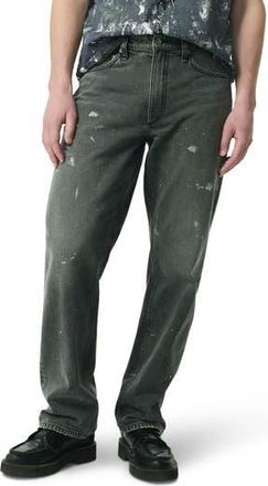 Rag & Bone Fit 4 Authentic Paint Splatter Rigid Straight Leg Jeans in Painted Charcoal at Nordstrom Rack, Size 32 X 32