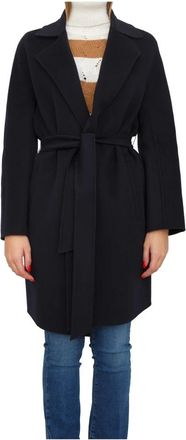 Max Mara Ajaccio Robe Coat - Dames - Jas met riem - Blauw - M - Wol - Jassen