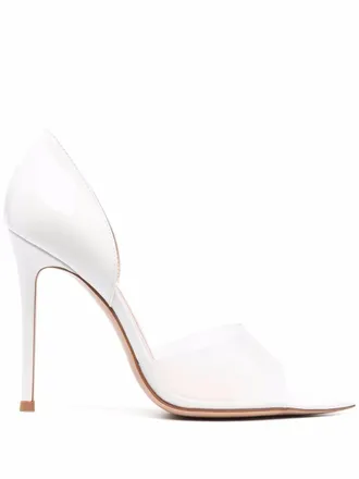 Gianvito Rossi Bree sheer-panel 104mm pumps - women - Calf Leather/Leather/Leather/Rubber - 40 - Neutrals
