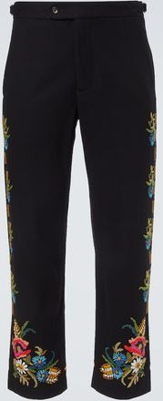 Bode Beaded Aquitaine wool straight pants