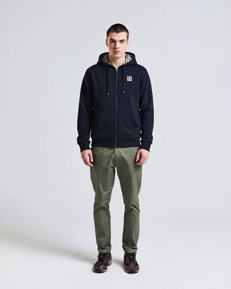 Aquascutum Mens Hoodie in Dark Blue Cotton - Size X-Large