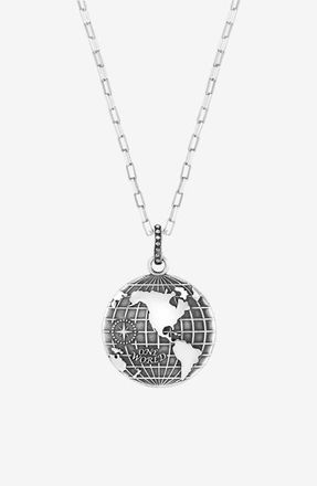 Dower & Hall Mens One World Talisman Necklace in Sterling Silver at Nordstrom, Size 22