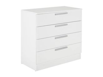 Home Heavenly C&oacute;moda De 4 Cajones Cube, De Madera Aglomerada, Sistema De Apertura Con Bisagras, Tiradores Rectos Acabado Mate Color: Blanco - Home Heavenly