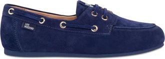 Love Moschino Mocassini in pelle scamosciata con lacci - Blu