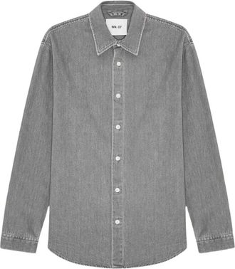 Nn.07 Nn07 - Casper Shirt - Heren - Overhemden - Grijs - Maat: XL Katoen