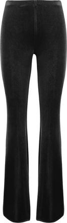 F.it Stretch fluwelen broek met wijde pijpen - Dames - Wijde Broeken - Zwart - XL - Polyester - Broeken