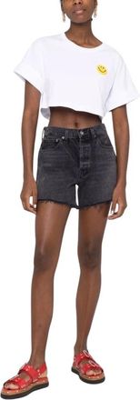 Philosophy di Lorenzo Serafini Shirt T-Smiley Crop - Dames - T-shirts - Wit - M - Tops