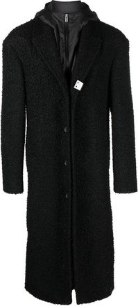 Alyx bouclé layered single-breasted coat - men - Polyester/Polyamide/Cupro/Cotton - 48 - Black