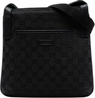Gucci Pre-owned Cross Body Bags, female, Black, Size: ONE SIZE Pre-owned Canvas Crossbody Bag