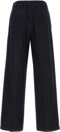 Jil Sander Mens Wide-Leg Denim Jeans Blue Cotton