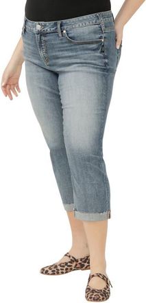 Silver Jeans Co Elyse Curvy Mid Rise Capri Jeans in Indigo at Nordstrom, Size 20W