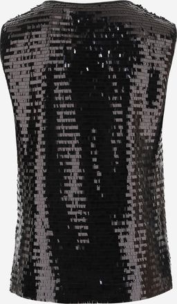 Niccol&ograve; Pasqualetti Womens Sleeveless Top Black Sequin Fabric Polyester Tops