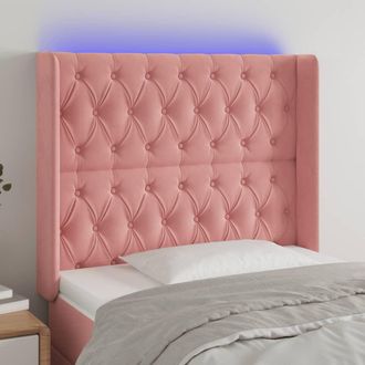 vidaXL Cabecero Con Led De Terciopelo Rosa 103x16x118/128 Cm Vidaxl