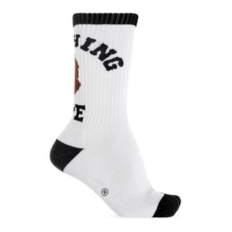 A Bathing Ape Socks, male, White, Size: L Logo Socks