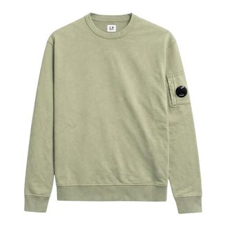 C.P. Company Sweatshirts, male, Green, Size: XL Crewneck Light Fleece Sweatshirt