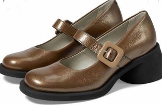 FLY London Womens Leather Buckle Shoes In Taupe