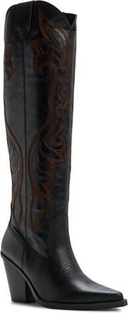 Aldo Revolve Pointed Toe Western Boot in Black Combo at Nordstrom, Size 6.5
