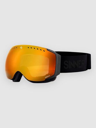 Sinner Emerald Matte Black Goggle dbl full orng mirror vent