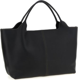 Tod's Womens Tote Black Calfskin Leather