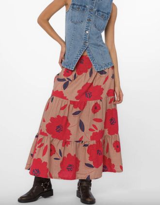 Velvet Heart Roseanna Maxi Skirt - Plus In Beige