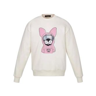 MCM Sweatshirts, female, White, S, White Cotton Jumper