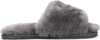 Infinity Leather Womens Sheepskin Slippers Pink Warm Winter Fur Sliders - Nordic