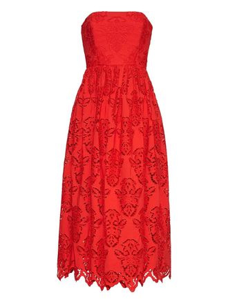 Cara Cara Torres strapless midi dress - women - Cotton - 00 - Red