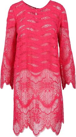 Twin-Set Fuchsia Lace Polyester-Blend Day Dress