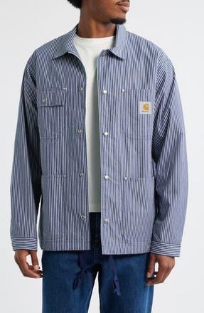 Carhartt Work in Progress Notus Cotton Poplin Coach Jacket in Arvin Stripe Space at Nordstrom Rack, Size X-Large