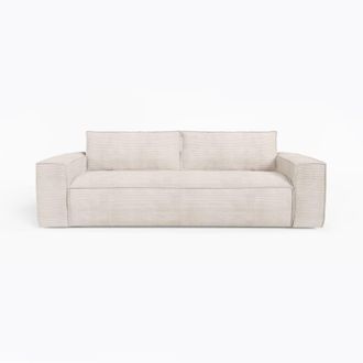 Sia Home Sof&aacute; cama con colch&oacute;n dunlopillo de 140 cm 3 plazas pana crema