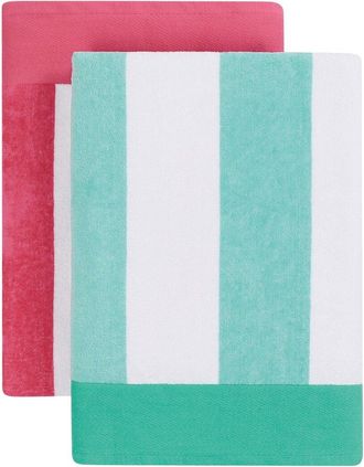 Oceanfront Resort Cabana Stripe 2-Pack Beach Towels
