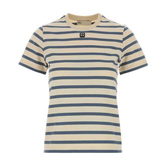 Tory Burch Tory Burch, T-Shirts, female, Multicolor, Size: M Embroidered Cotton T-Shirt