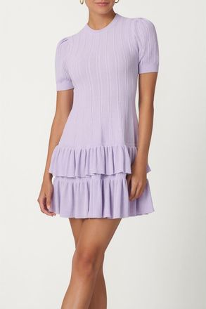 Shoshanna Pointelle Knit Sloan Dress in Lilac at Nordstrom, Size X-Small