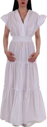 Pinko Pinko, Dames, Jurken, Wit, Maat: XS Katoen