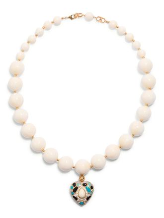 Valentino Garavani Coeur Royal necklace in metal, resin, enamel and Swarovski crystals - women - Metal/Swarovski Crystal/Resin/Enamel - One Size