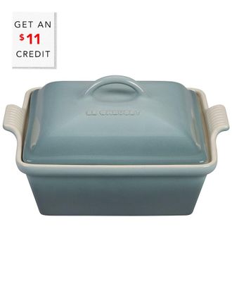LE CREUSET Sea Salt Heritage Covered Square Casserole With $11 Credit