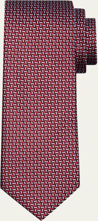 Brioni Mens Micro-Jacquard Silk Tie